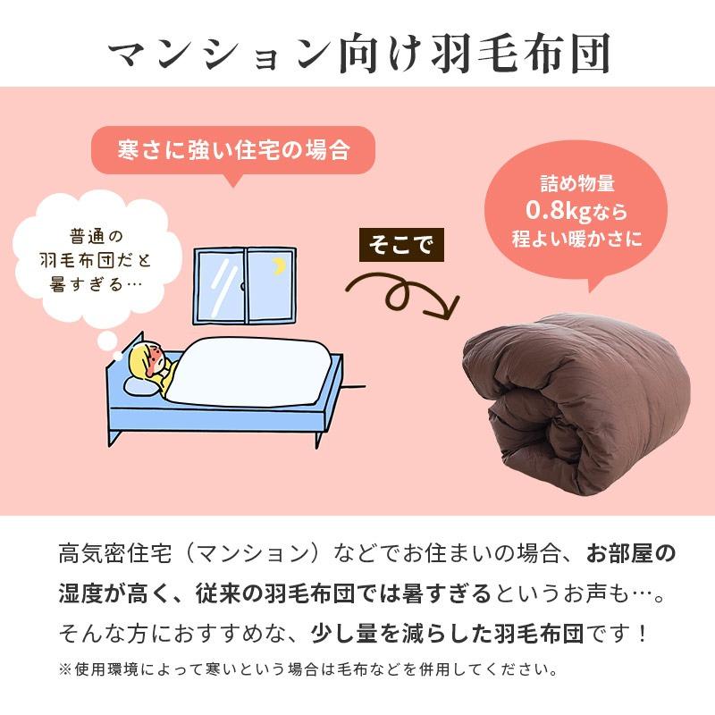 羽毛合掛け布団 シングル チェコ産ダウン85％ 0.8kg 日本製