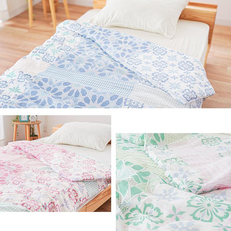  掛け布団カバー 2枚セット 肌掛け布団カバー 2枚セット シングル 140×190cm 綿100％ 2重ガーゼ 肌