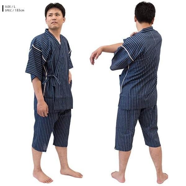 【敬老の日 無料ギフト 対応】甚平 阿波しじら織 日本製 藍 うきかすり 綿100％ パジャマ メンズ 敬老の日 父の日 M, L, LL パジャマ しじら織り 夏 和装 男性 甚平 メンズ 日本製 阿波しじら織 藍染め 綿100％ うきかすり 紳士 M