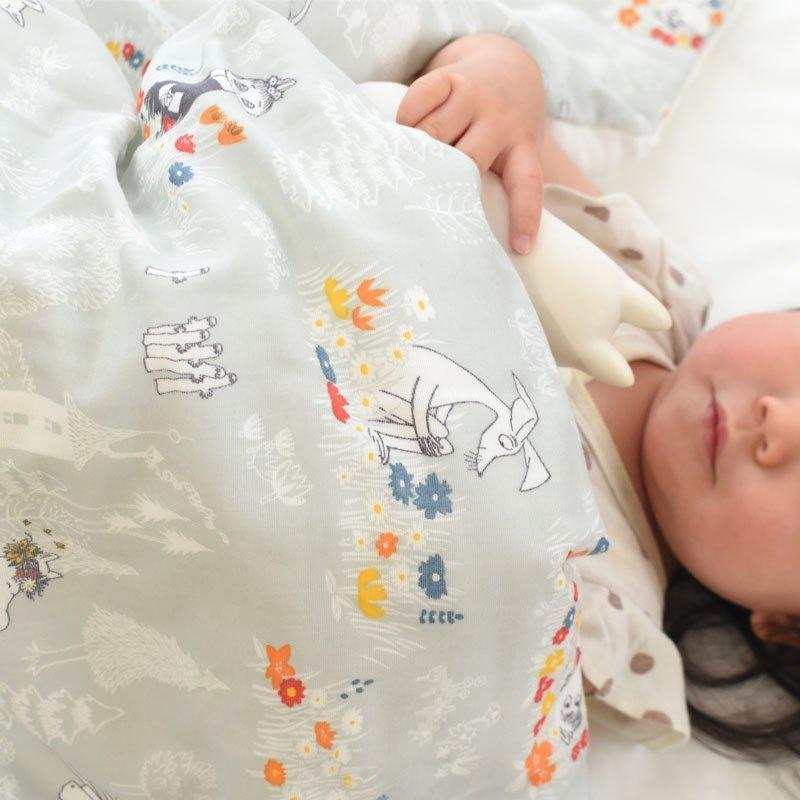 お昼寝布団セット ムーミン 日本製 綿100％ 2重ガーゼカバー バッグ付  