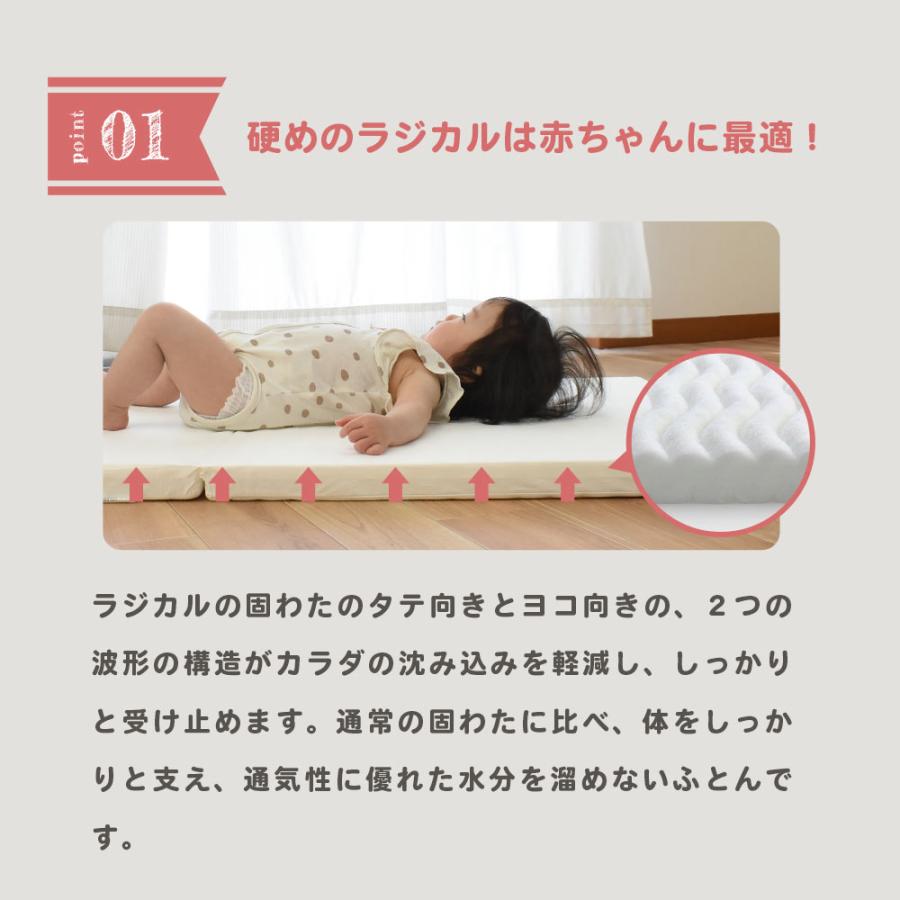 nishikawa（西川）　ベビー用固わた敷布団　70×120cm 洗える ベビー固わた敷きふとん （ベビーサイズ）70×120cm ホワイト 側