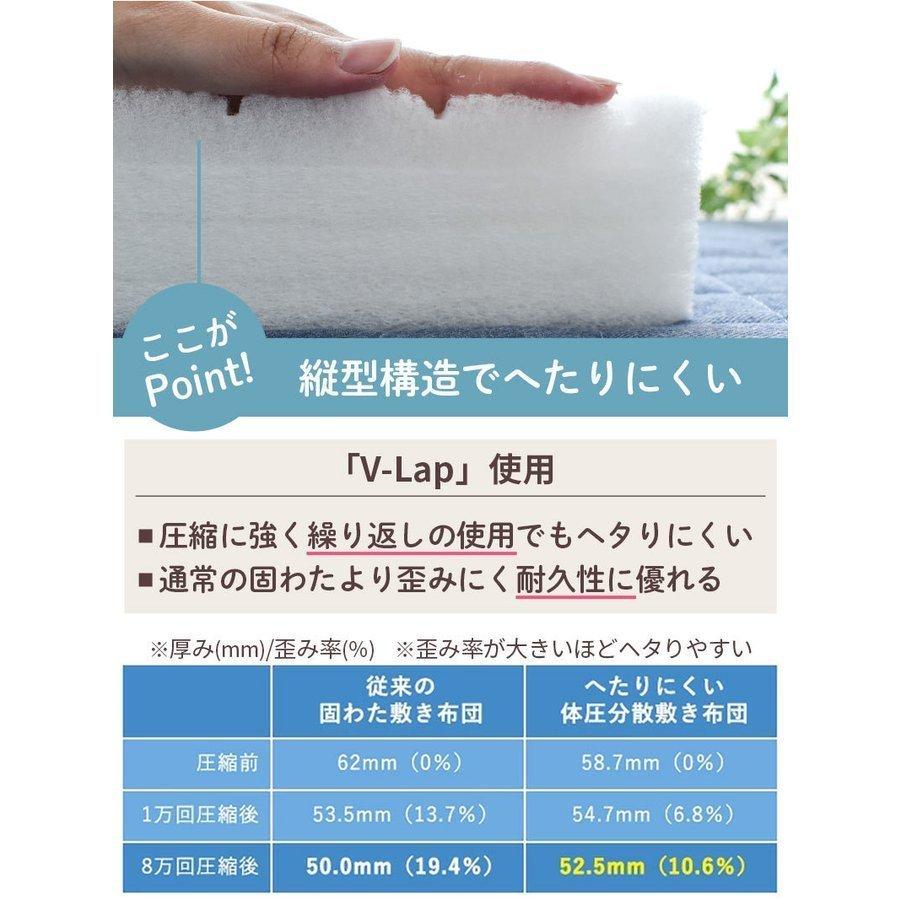 ベビー敷き布団 レギュラー 70×120cm 厚み6cm 日本製 体圧分散 テイジンV-Lap 固綿マット 2つ折り ふとん 硬め baby_6