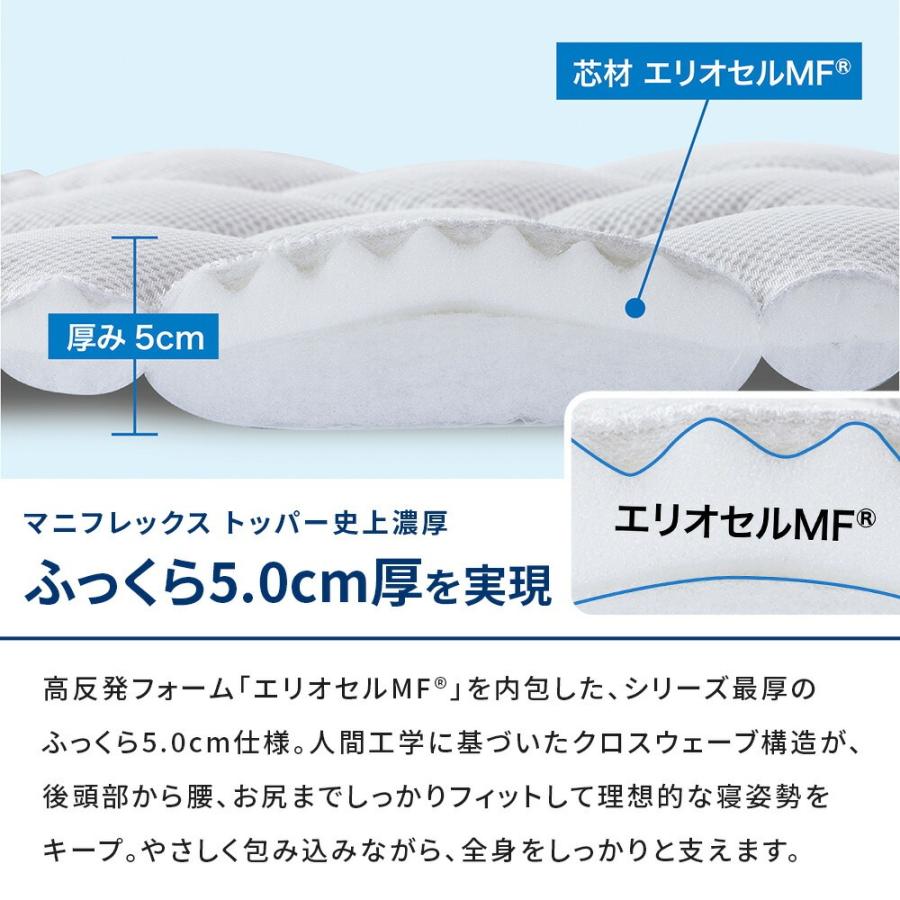 マニフレックス クールトッパー セミダブル 120×195cm 厚み5cm 敷きパッド 接触冷感 トッパー ベッドパッド 正規販売店_4