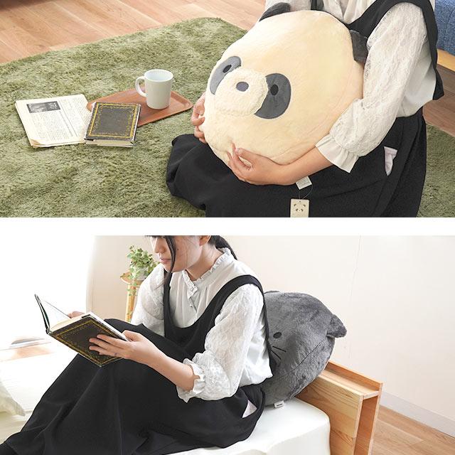 ラウンドクッション 背あてクッション 直径43×8cm フランネル どうぶつ