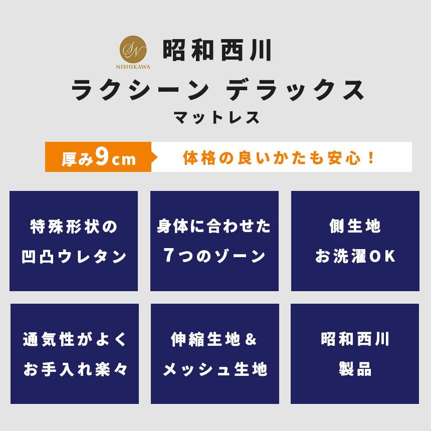 昭和西川 高反発マットレス ダブル 厚み9cm 三つ折り 凹凸ウレタン