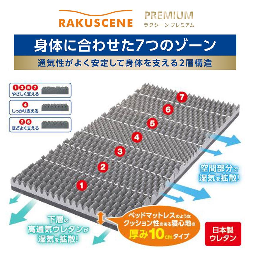 マットレス 高反発 凹凸加工2層構造 体圧分散 極厚10cm 敷布団 昭和西川 高反発マットレス ダブル 厚み10cm 三つ折り 凹凸ウレタン