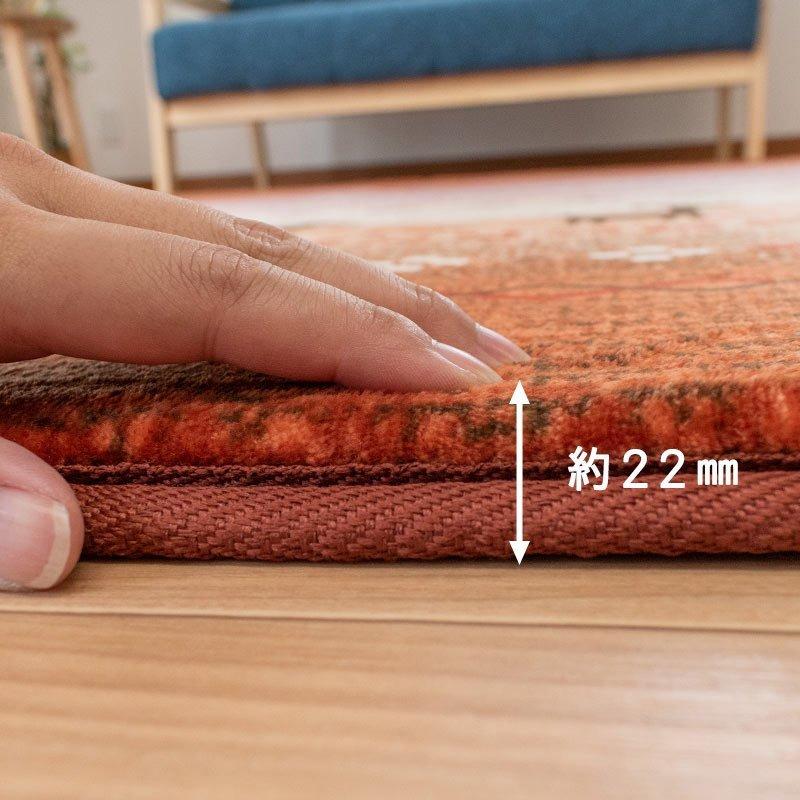 イケヒコ 洗えるラグ 厚手 3畳 200×250cm ホットカーペット対応 15mm