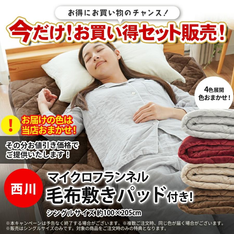 西川（nishikawa） 毛布＆敷きパッド 2点セット シングル 選べる2枚