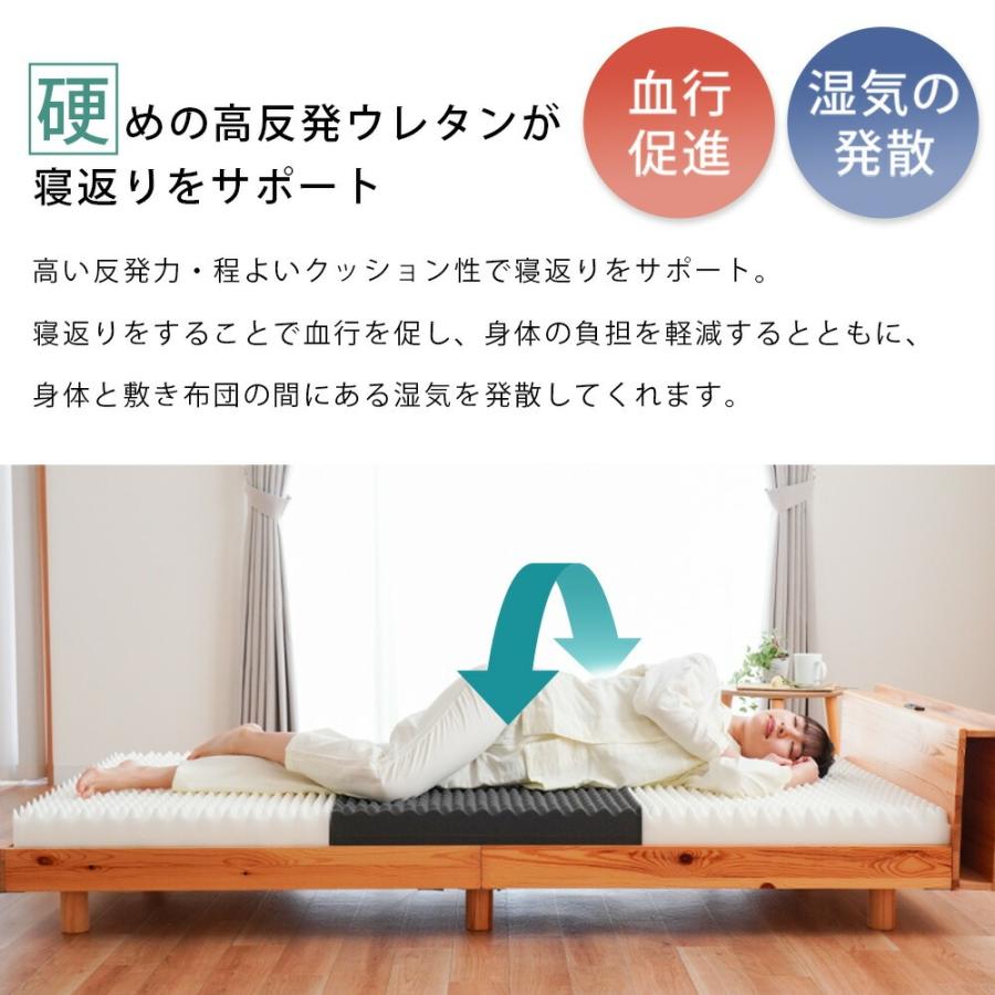 マットレス シングルロング 高反発 日本製 三つ折り 8cm 硬め 体圧分散