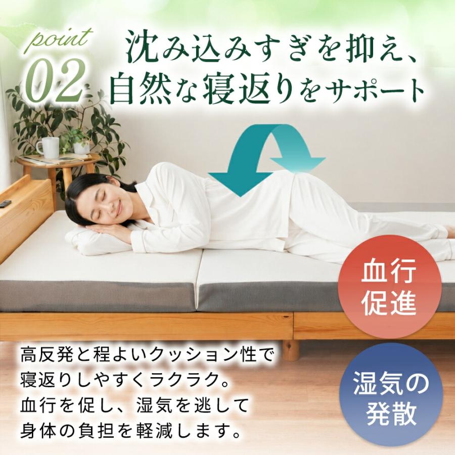 マットレス シングル 厚み10cm 高反発 日本製 三つ折り 180N 腰部280N