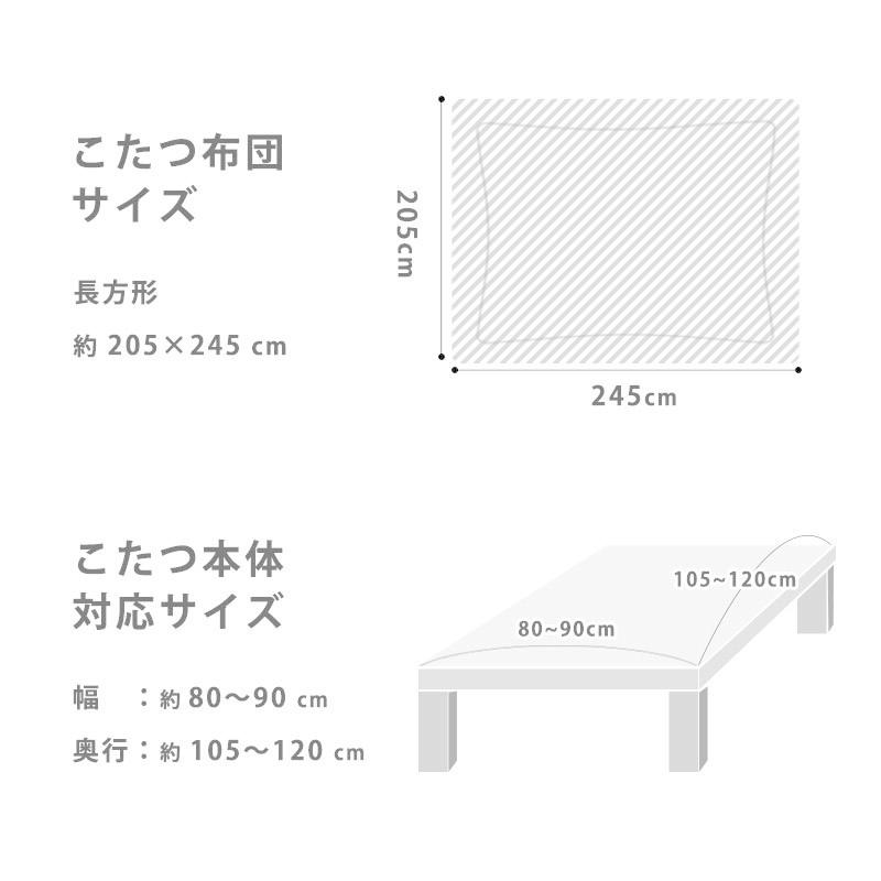 こたつ布団 長方形 大判 205×245cm マイクロファイバー 無地
