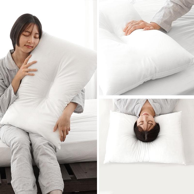 大きい枕 まくら マクラ 洗える枕 2個セット 50×70cm くぼみ枕 日本製