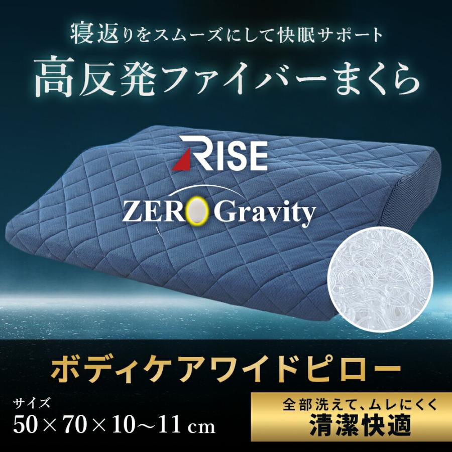 洗える 枕 高反発 ピロー ウェーブ型 50×70 ライズ ゼログラビティ