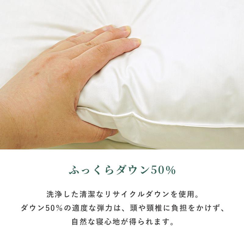 羽毛枕 43×63cm リサイクルダウン使用 国内洗浄 ダウン50％ 抗ウィルス