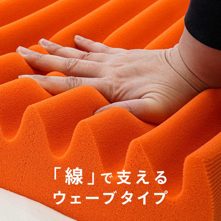 西川 高反発マットレス 敷布団 敷き布団 ダブル 厚み7cm ウェーブ構造 150N WAVEMAT こだわり安眠館オリジナル 圧縮_6