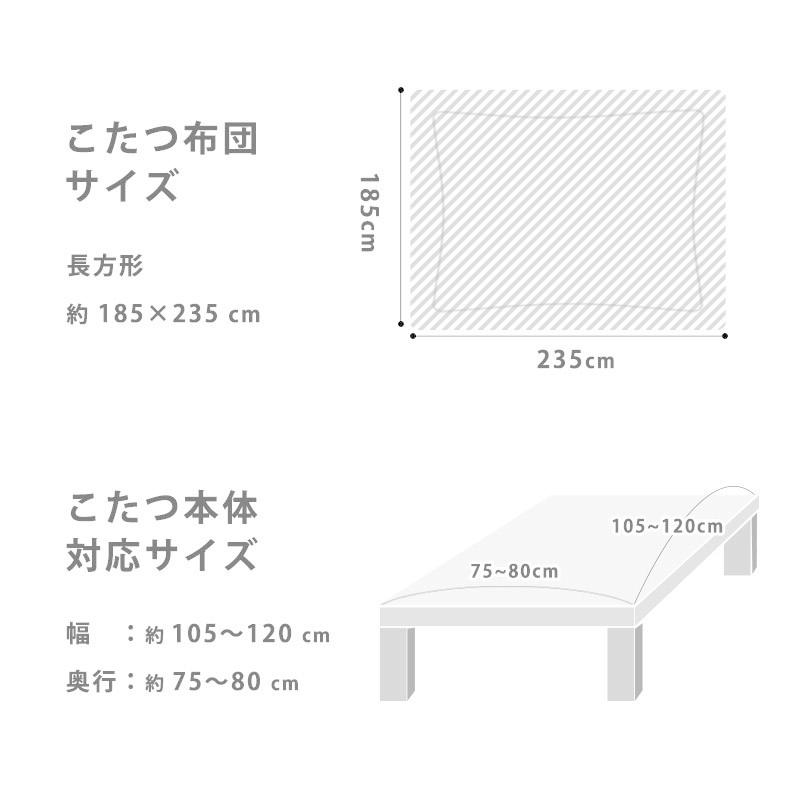 こたつ布団 長方形 185×235cm マイクロファイバー 無地リバーシブル 洗える こたつ掛け布団 暖かい｜moufukan｜14