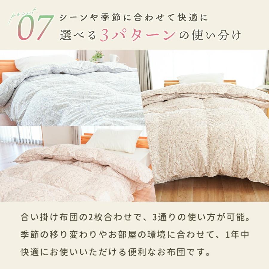 西川（nishikawa） 羽毛布団 シングル ホワイトダウン90％ 2枚合わせ