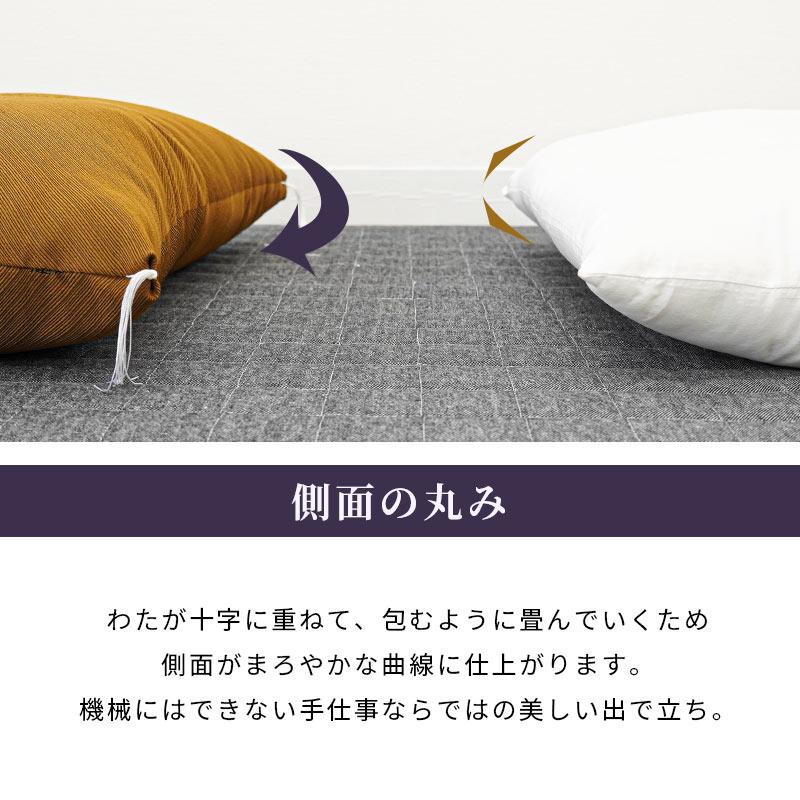 八端判座布団4枚組(大きめサイズ) 座布団 八端判サイズ 59×63cm 日本製 撥水 防水 中わた綿100％ ふくれ