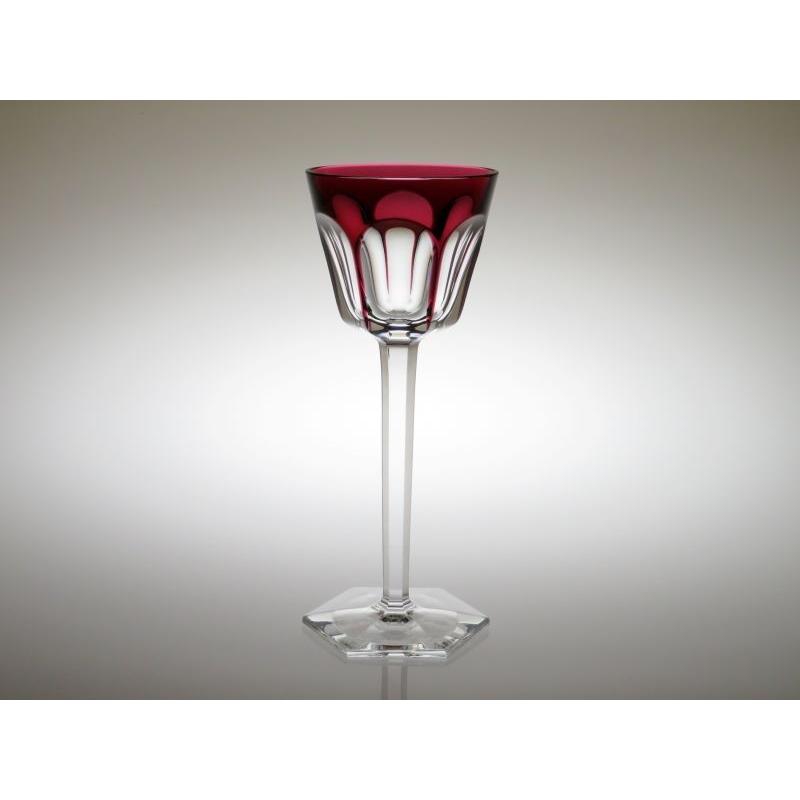 バカラ グラス ○ アルクール ホックワイン 紫 パープル 被せガラス