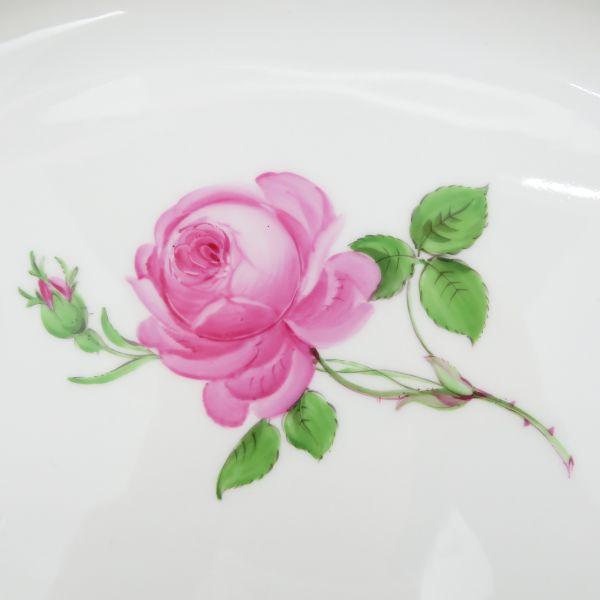 マイセン プレート■ピンクローズ ピンクのバラ オーバルプレート 30cm 大皿 洋食器 1枚 Meissenの画像