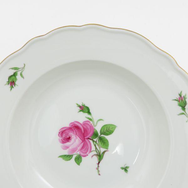 マイセン プレート□ピンクローズ ピンクのバラ スーププレート 23.5cm  