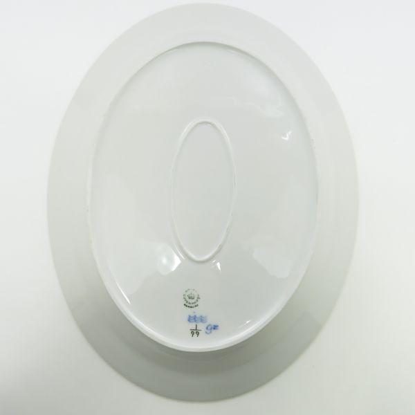 ロイヤルコペンハーゲン プレート■ブルーフルーテッド プレインレース Royal Copenhagen オーバルサービングプレート 36cm 皿 1枚 1級品の画像
