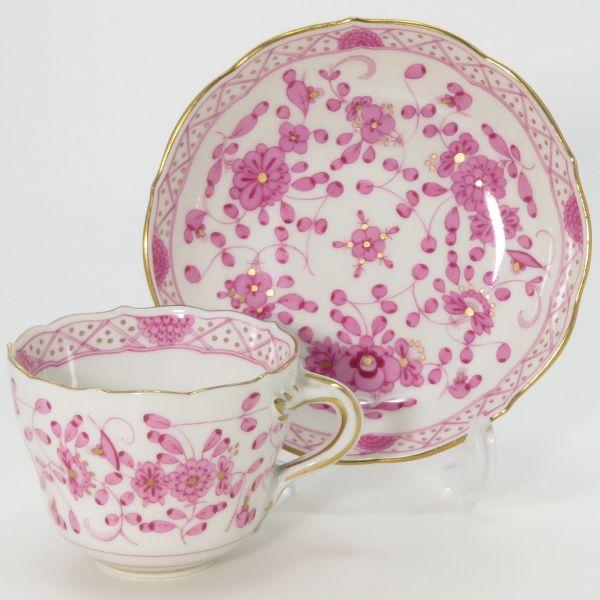 マイセン カップ\u0026ソーサー■インドの華 リッチピンク C\u0026S 洋食器 1客 Meissen 4の画像