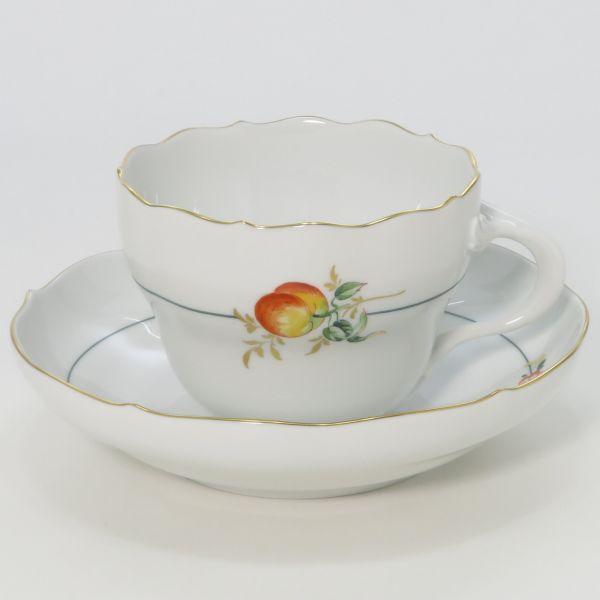 マイセン カップ\u0026ソーサー■フルーツ グリーンライン 果実 C\u0026S 6客セット Meissen 洋食器 1級品の画像