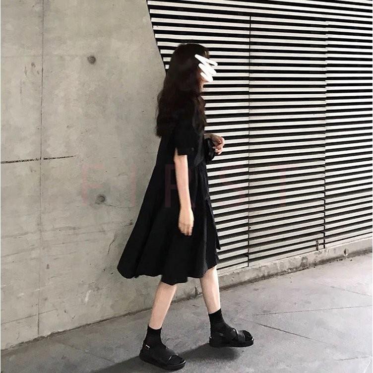 シャツワンピース レディース 40代 キレイめ 膝丈ワンピース 春夏 半袖ワンピース 黒フレアスカート シャツワンピ オシャレ 韓国風 ゆったり 大人可愛い30代 a Moulinshop 通販 Yahoo ショッピング