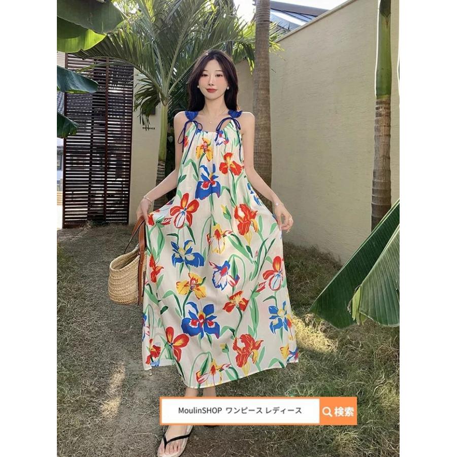 安心と信頼 ワンピース レディース 夏 リゾートワンピース ノースリーブ リゾートワンピ ワンピ ロングワンピ ハワイアン ロングワンピース タンク ワンピース ボヘ Honeymoon Style
