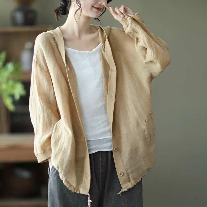 春夏新作品 カーディガン レディース 春夏カーディガン 綿麻シャツ リネン カーディガン 夏綿麻ジャケット サマー アウター 夏 フード付き 薄手 カーディガン Uv 24mt Moulin直販 ヤフーショップ 通販 Yahoo ショッピング