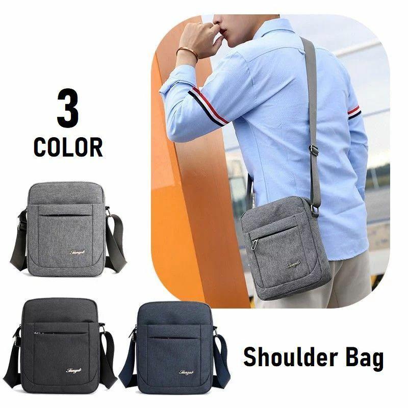 ショルダーバッグ メンズ 鞄 肩掛け 斜め掛け ファスナー ポケット付き 長さ調節可能 コンパクト 四角形 カバン ジッパー シンプル 英字ロゴ おしゃれ レディー 2424mt Moulin直販 ヤフーショップ 通販 Yahoo ショッピング