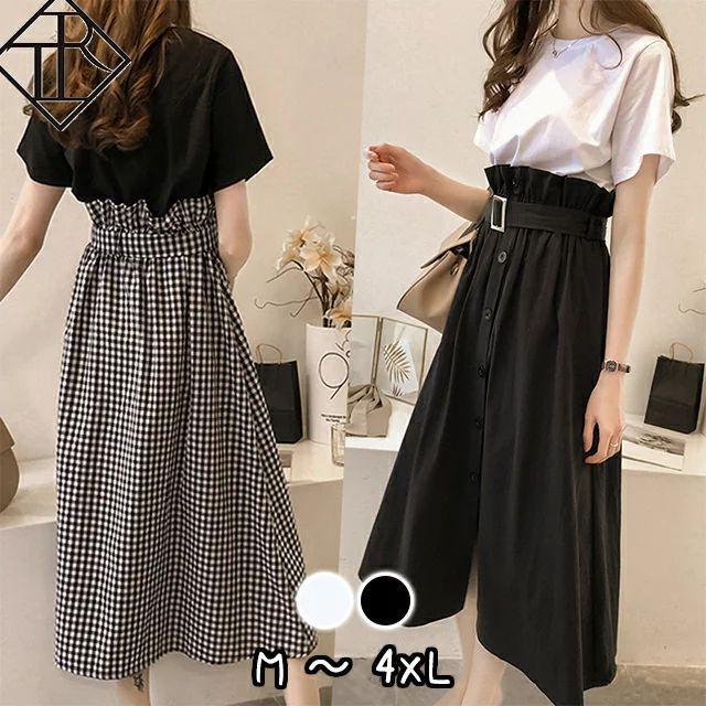 清楚 夏 レディース リボン ギンガムチェック スカート ギンガムチェック シャツ レディース ギンガムチェック ワンピース 半袖 ワンピース レディース ひざ丈 ファッションなデザイン
