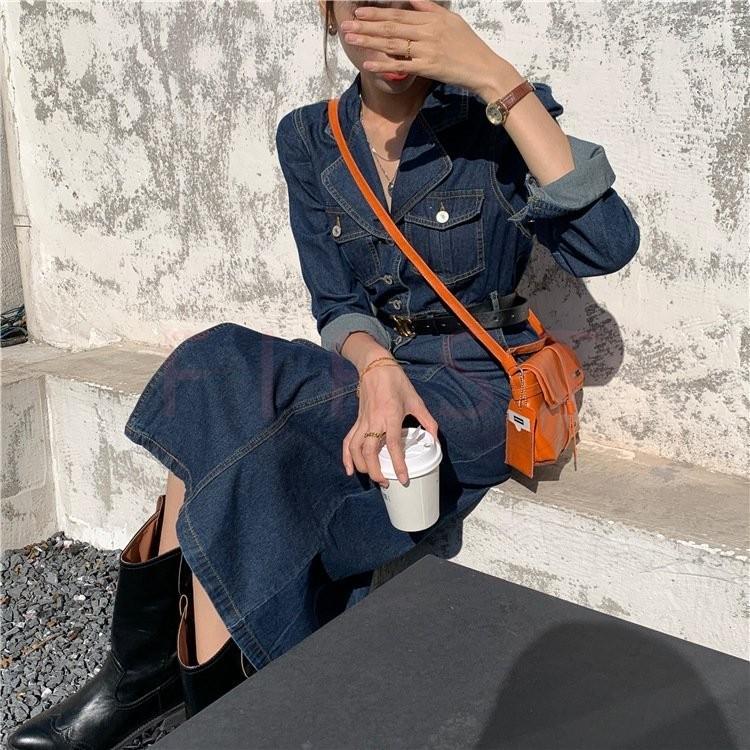 デニムワンピース レディース 40代 マキシワンピース 春夏 長袖ワンピース きれいめ Vネックワンピース デニムスカート オシャレ カジュアル韓国風 30代 50代 Moulinshop 通販 Yahoo ショッピング