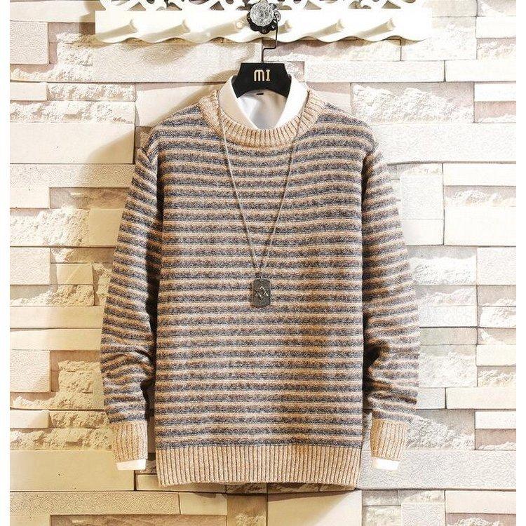 トップス プチギフト ニットセーター メンズ クルーネックセーター ボーダー柄 ゆったりプルオーバーセーター 秋冬 防寒 カットソー 通学通勤 オシャレカジュアルニットトップス Apc5qrux73 Www Boulevardrestaurants Com