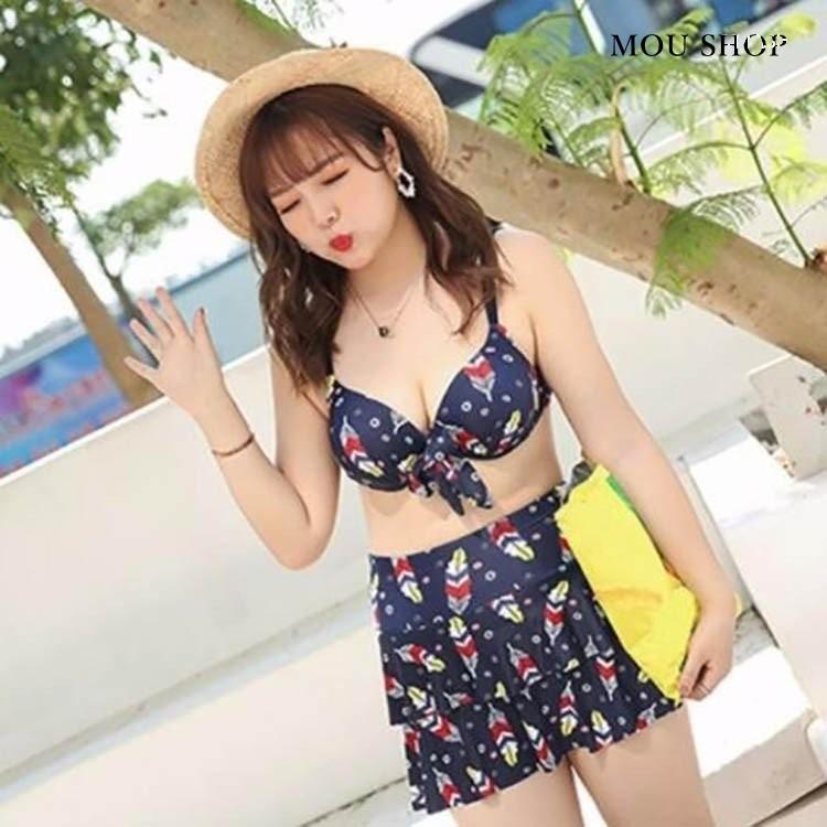 ぽっちゃり 水着 大きいサイズ レディース 3点セット 体型カバー 痩せる ビキニ 温泉 セクシー大人 夏新作 代 30代 40代 Ll Moulin直販 ヤフーショップ 通販 Yahoo ショッピング
