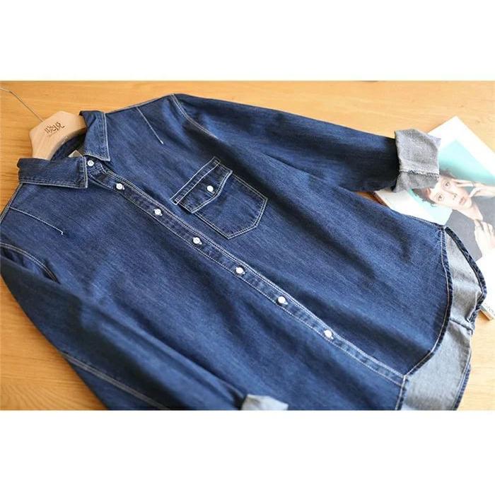 デニムシャツ レディース シャツブラウス デニム シャツ ブラウス 長袖デニムシャツ トップス 羽織り 重ね着 無地 着回し 秋 カジュアル 長袖シャツ 綿 体型カ 夏セール開催中 Max80 Off