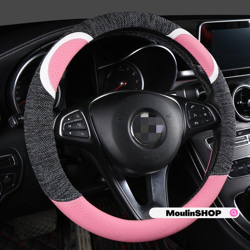 ハンドルカバー ステアリング カバー ステアリングカバー 猫柄 38cm 亜麻製 自動車 普通車 内装用品 O型 D型 ドライビング おしゃれ 可愛い 男女兼用 P Moulinshop 通販 Yahoo ショッピング