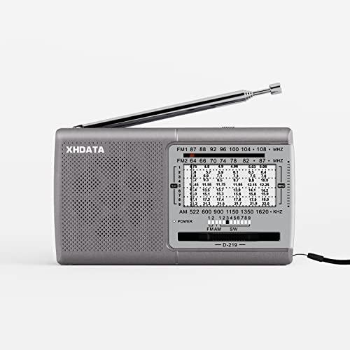 XHDATA D219 小型 ポータブルラジオ 短波ラジオ FM AM SW ワイドFM対応
