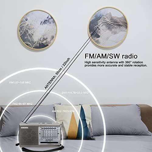 XHDATA D219 小型 ポータブルラジオ 短波ラジオ FM AM SW ワイドFM対応