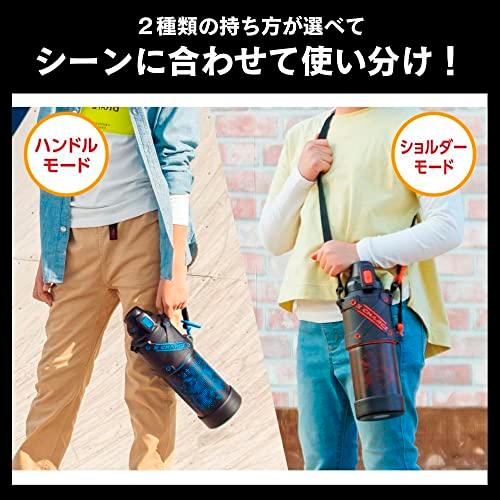 象印マホービン(ZOJIRUSHI) 吸い筒 シームレスせん 運動競技印字機 大収容能力 1.5L 直飲み ステンレスクールボトル ブル―黒いこと せんとパッキン交ぜ合わせる