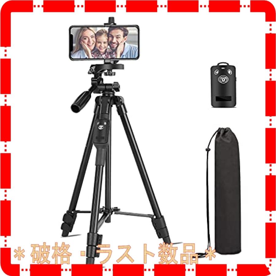 Speedfox スマホ三脚 Iphone 三脚 ビデオカメラ三脚 リモコン付き 一眼レフ三脚 3way雲台 360回転 4段階調節 収納袋付 喜ばれる誕生日プレゼント