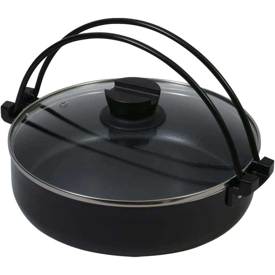 パール金属  おうち御膳 すきやき鍋26cm HB-5857 ガラス蓋付 ふっ素加工 IH対応 | 