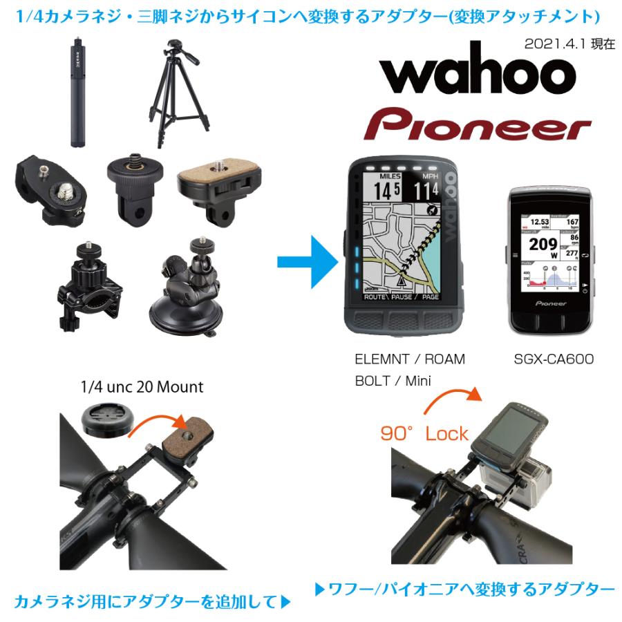 wahoo ELEMENT BOLT サイクルコンピューター レックマウント レックマウント]ワフー/パイオニア用サイクルコンピューターアダプター