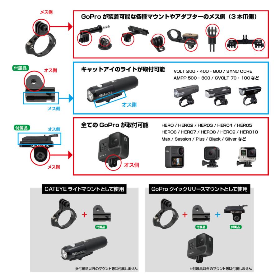 レックマウント]GoPro用クイックリリースアダプターセット【H34GP