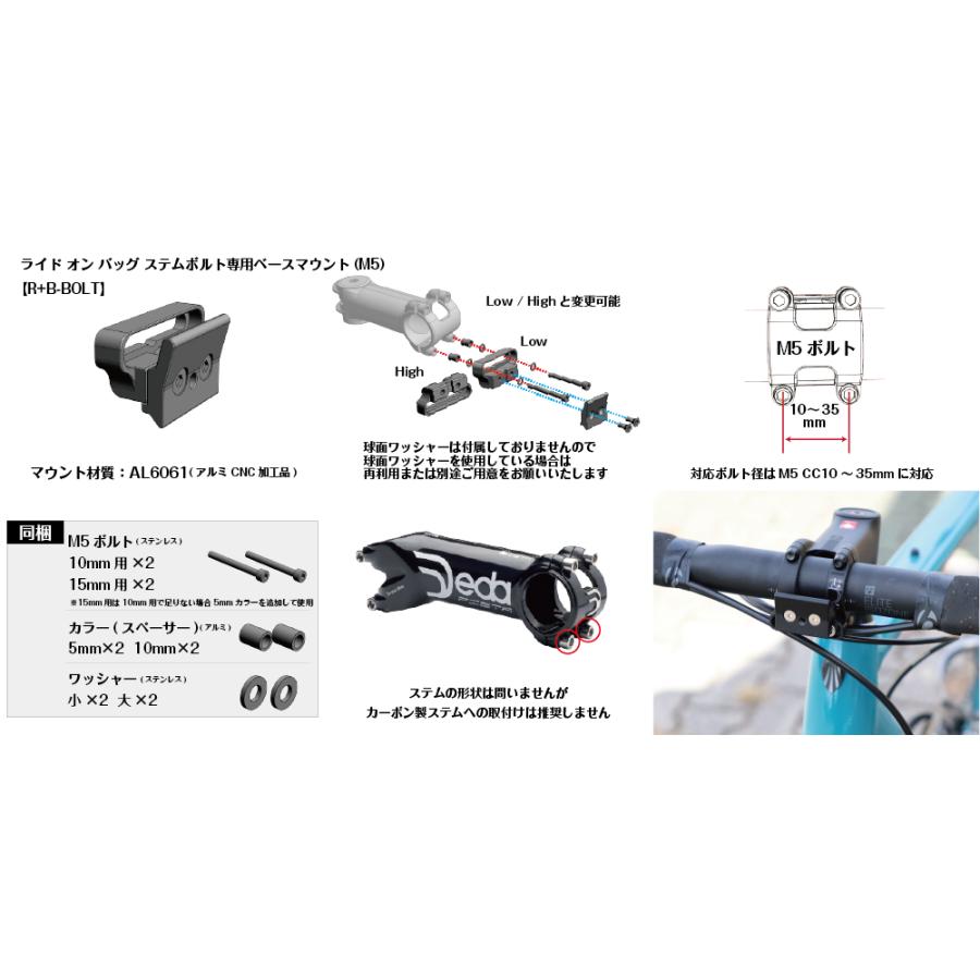 レックマウントプラス]ライドオンバッグステムボルト専用ベース