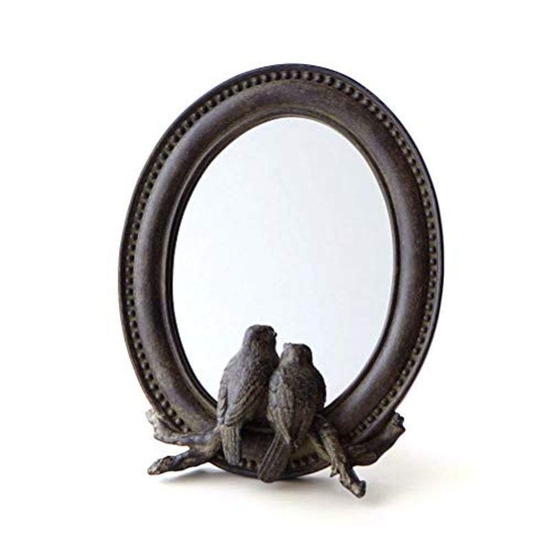 100 本物保証 鏡 卓上ミラー かわいい 可愛い アンティーク風 スタンドミラー 丸 楕円 オーバル スタンドミラー バードペア 半額品 Bsrbiotech Com