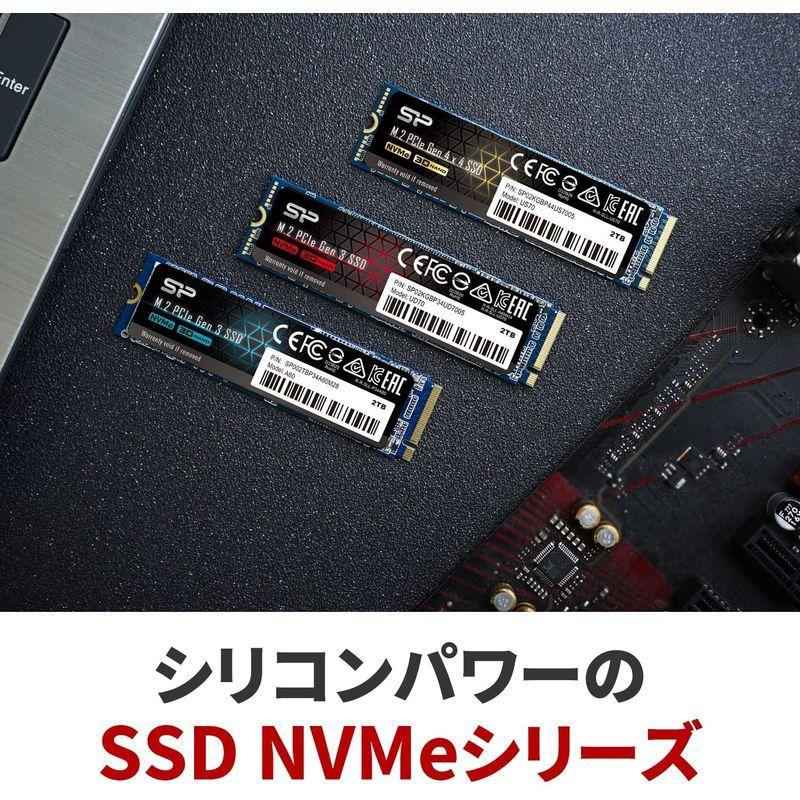 シリコンパワー SSD 256GB 3D TLC NAND M.2 2280 PCIe3.0×4 NVMe1.3 