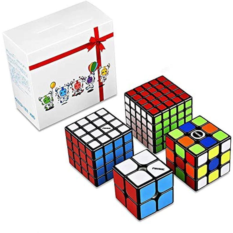 FAVNIC 競技用 キューブ 魔方 2×2、3×3、4×4、5×5 立体パズル日本語6面完成攻略書付きポップ防止 知育玩具 対象年 ジグソーパズル