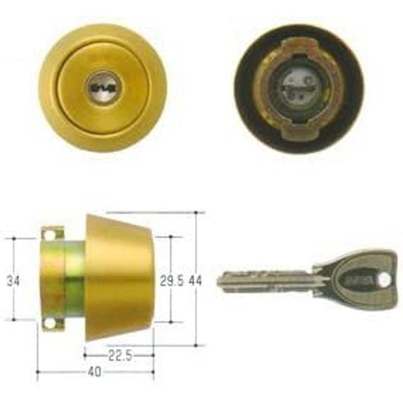 オンラインストアサイト MIWA(美和ロック) PRシリンダー LAタイプ 鍵 交換 取替え MCY-206 LA/LAMA/DAゴールド色(BS)33?41mm